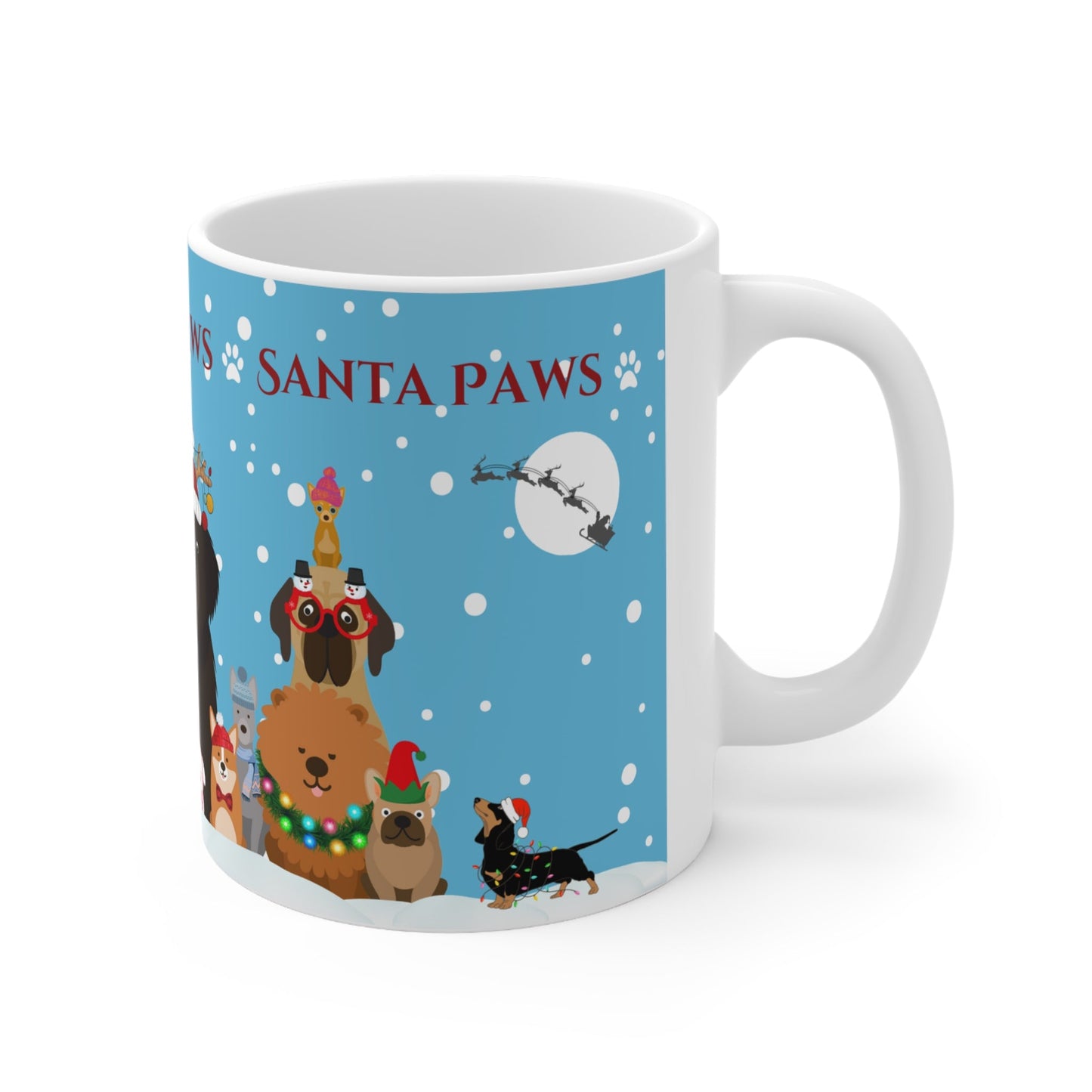 The Woof Pack Collection: 'Santa Paws' Snow Ceramic Mug