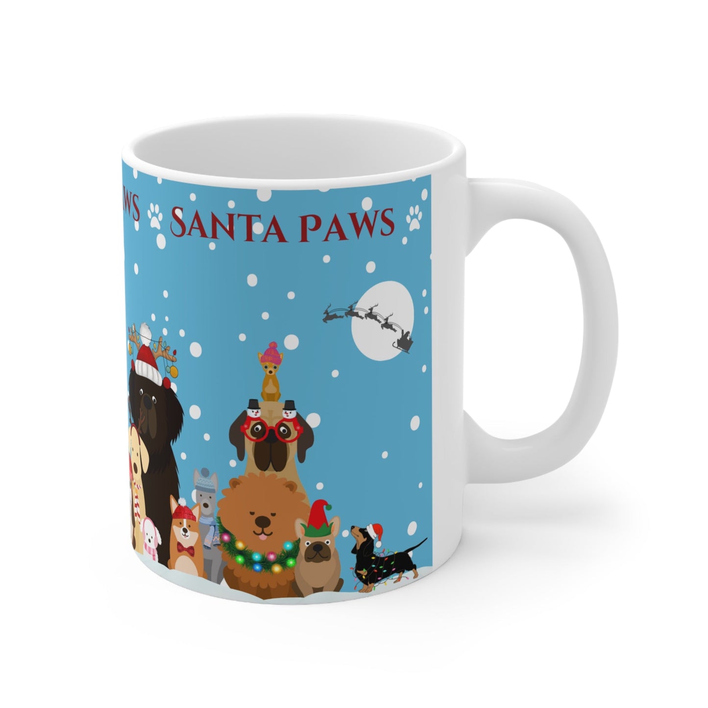 The Woof Pack Collection: 'Santa Paws' Christmas Tree Ceramic Mug