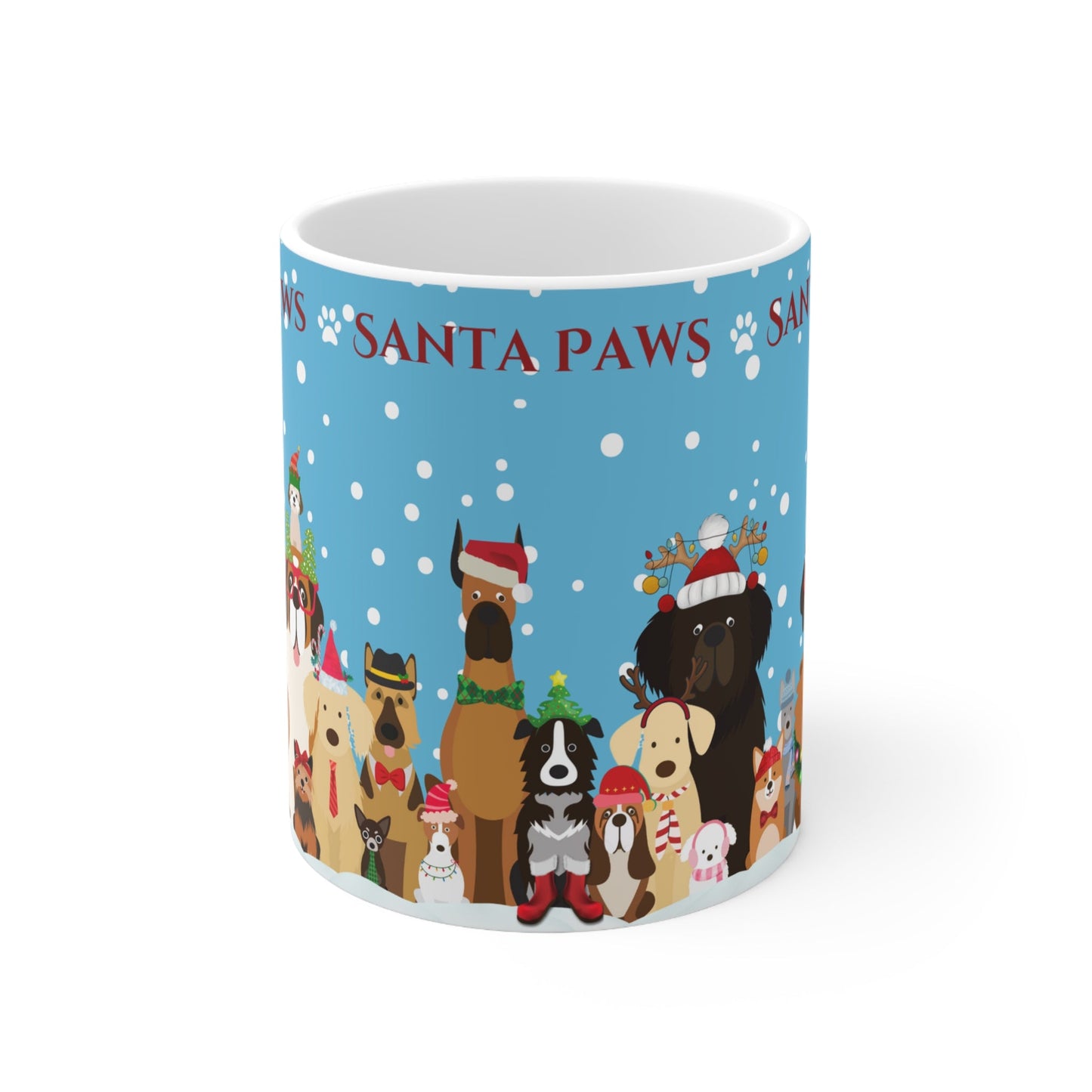 The Woof Pack Collection: 'Santa Paws' Christmas Tree Ceramic Mug