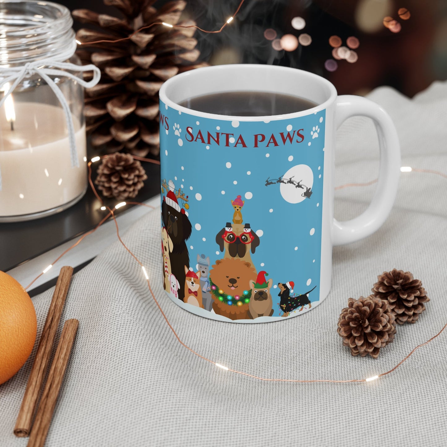 The Woof Pack Collection: 'Santa Paws' Christmas Tree Ceramic Mug