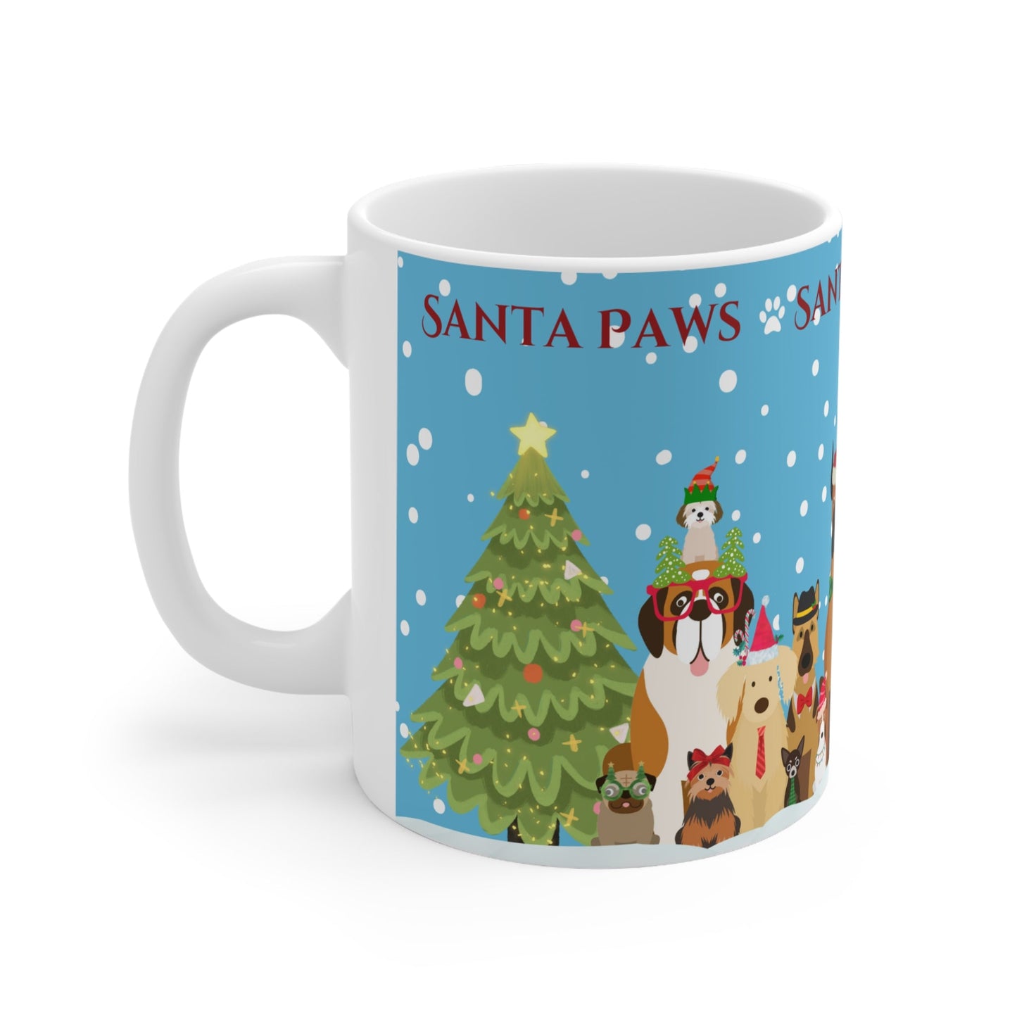 The Woof Pack Collection: 'Santa Paws' Christmas Tree Ceramic Mug