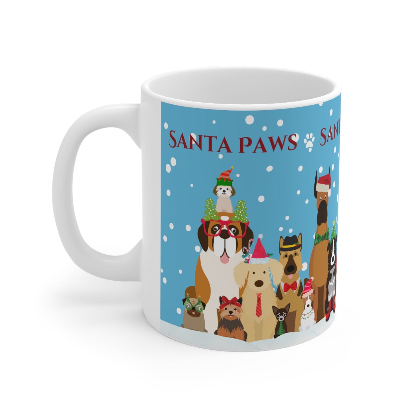 The Woof Pack Collection: 'Santa Paws' Snow Ceramic Mug